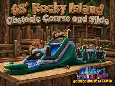 68' Rocky Island Obstacle Course and Slide